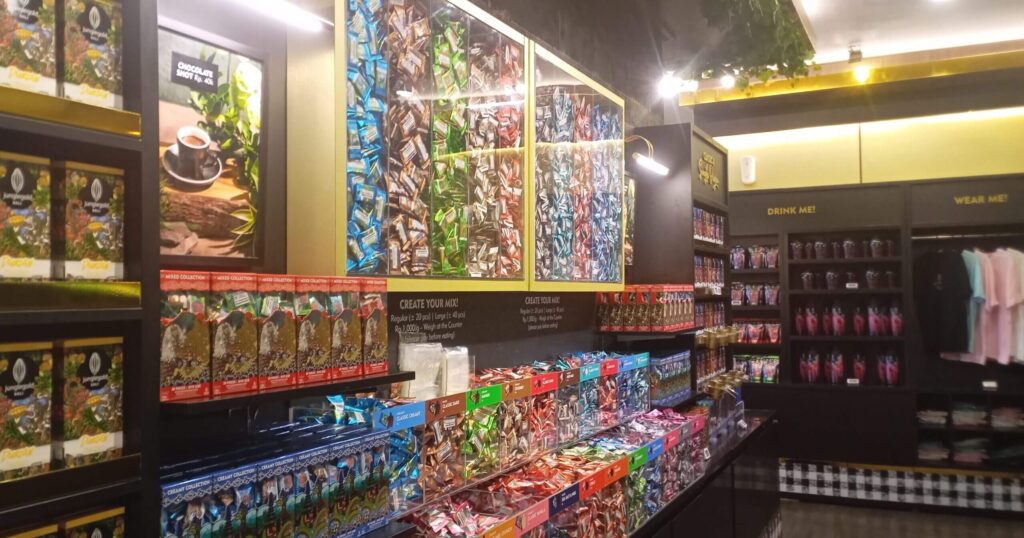 バリ島サヌール ジャングルゴールド直営店 色とりどりのチョコレート