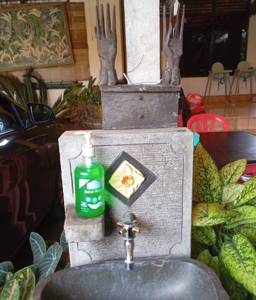 バリ島サヌール Warung Soeper Sanurの手洗いスペース
