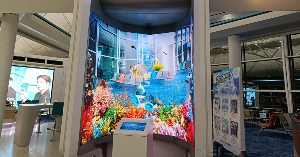 香港国際空港待合エリアにある無料設備　ゲームスペースの写真