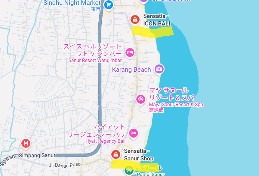 サヌールSensatia BotanicalsのGoogleマップ情報